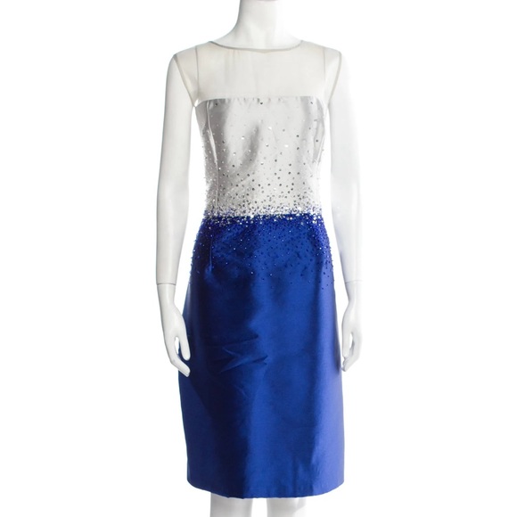 NWT Teri Jon Rickie Freeman Silk Beaded Shift Dress Party Formal Holiday